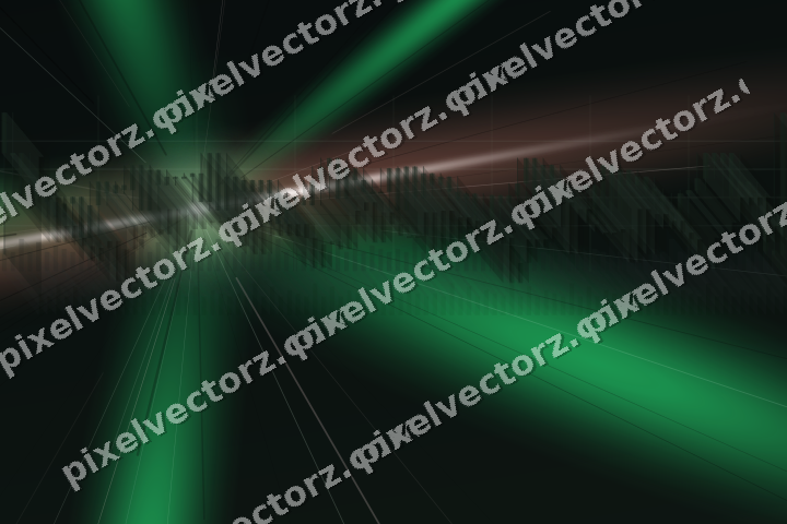 Glowing neon chart background in green and red