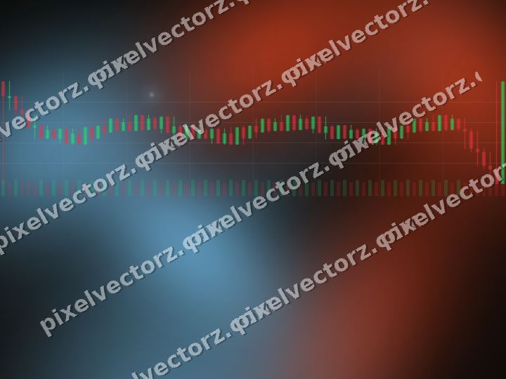 Glowing neon chart background in cyan and red
