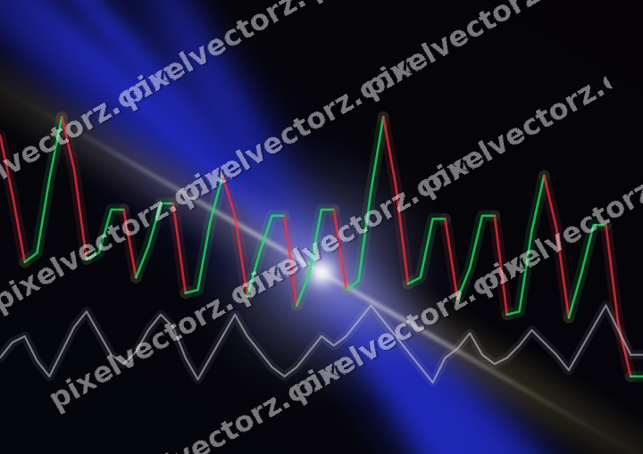 Glowing neon chart background in blue and amber