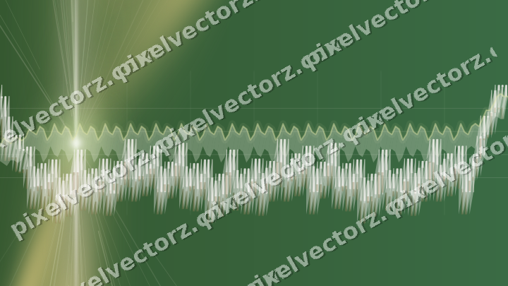 Glowing neon chart background in lime and yellow