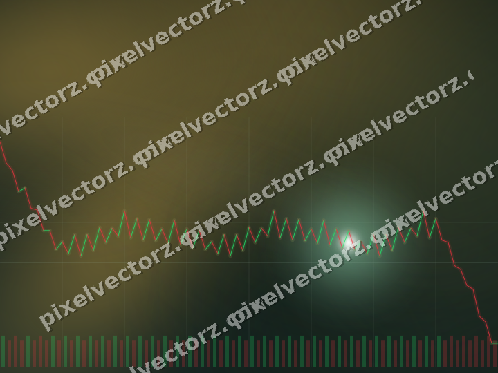 Glowing neon chart background in dark green and amber