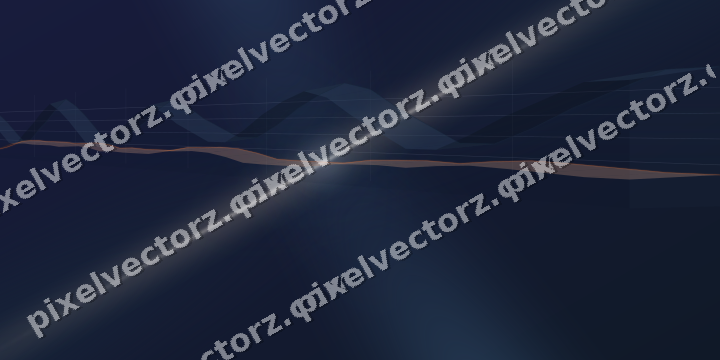 Glowing neon chart background in dark blue and orange