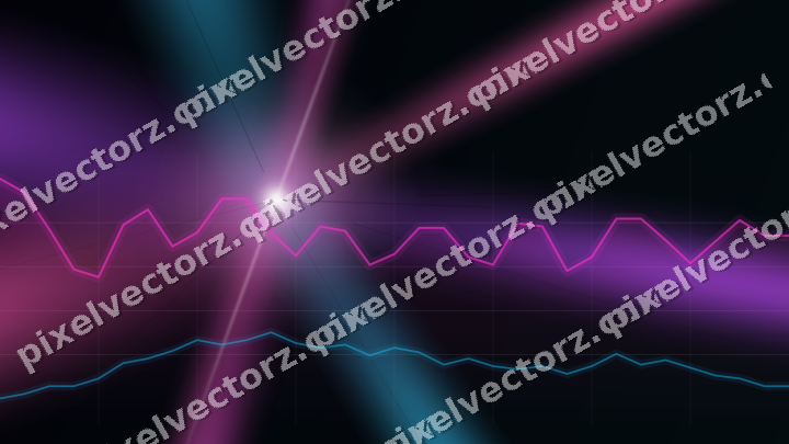 Glowing neon chart background in magenta and purple