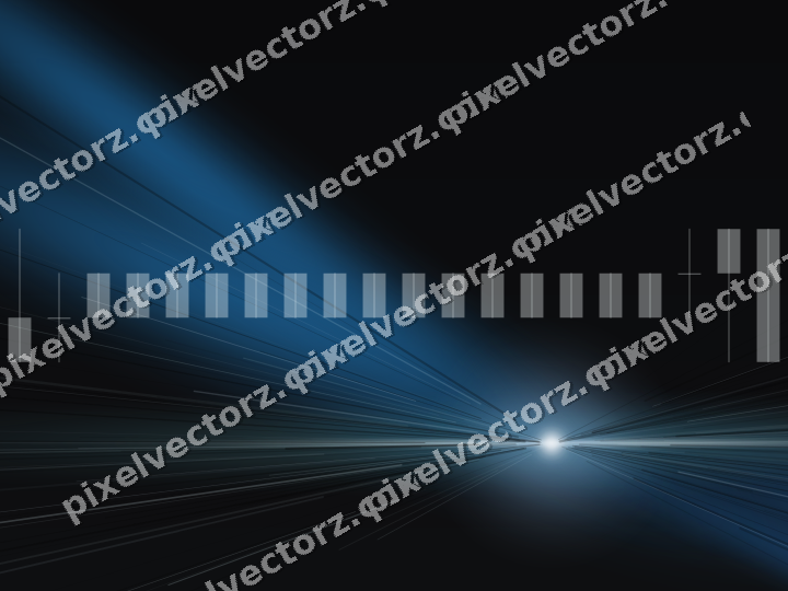 Glowing neon chart background in blue and teal