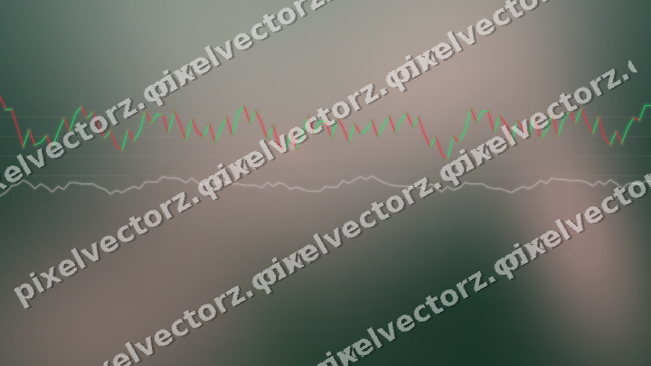 Glowing neon chart background in red and dark green