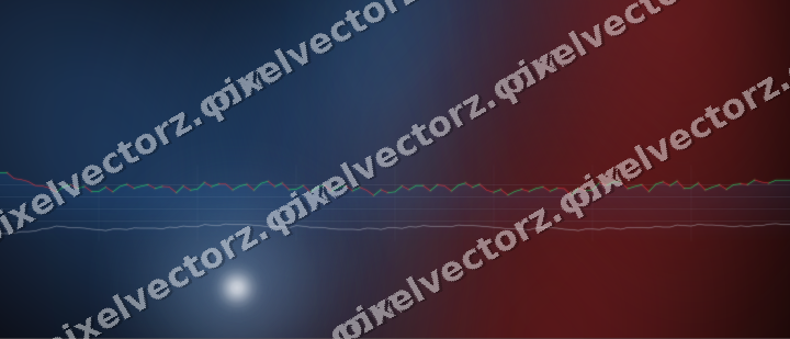 Glowing neon chart background in blue and red