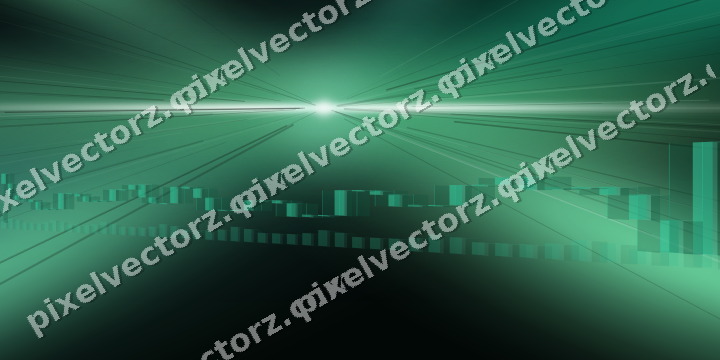 Glowing neon chart background in green and teal