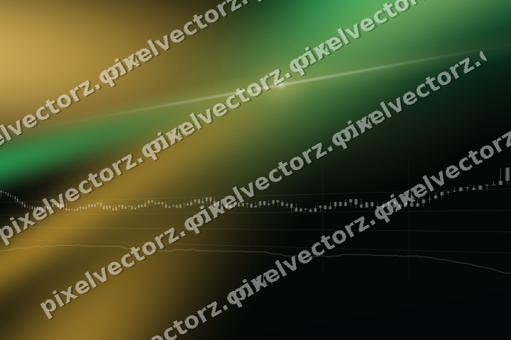 Glowing neon chart background in amber and green
