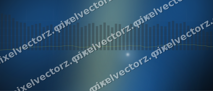 Glowing neon chart background in blue and yellow