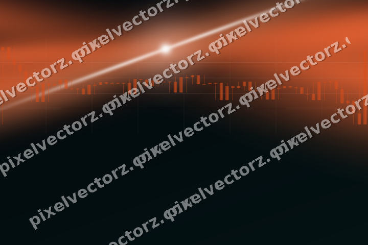 Glowing neon chart background in orange and teal