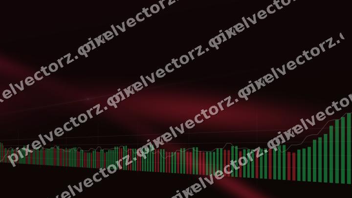 Glowing neon chart background in pink and red