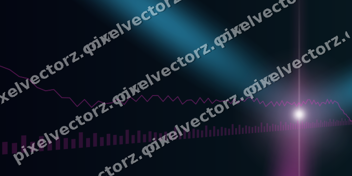 Glowing neon chart background in magenta and purple