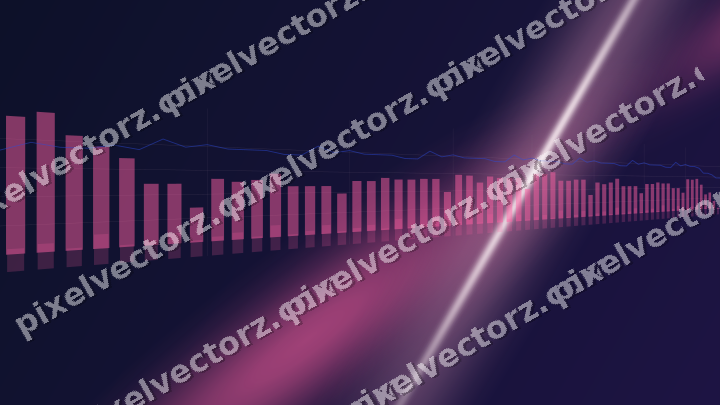 Glowing neon chart background in pink and blue