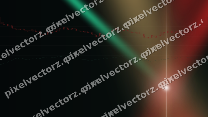 Glowing neon chart background in red and green