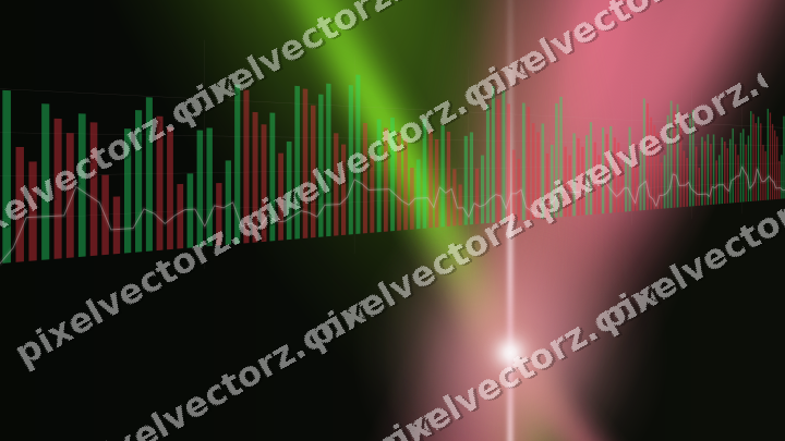 Glowing neon chart background in pink and lime