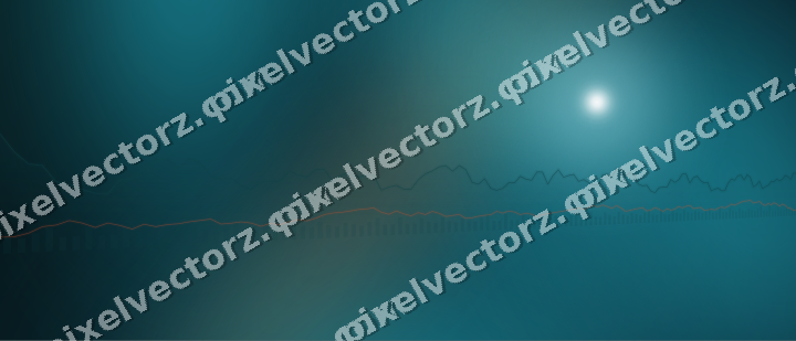 Glowing neon chart background in teal and orange