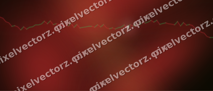 Glowing neon chart background in red and orange