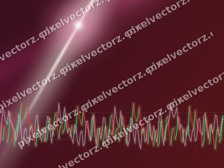 Glowing neon chart background in dark pink and green