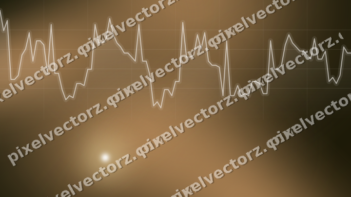 Glowing neon chart background in amber and orange