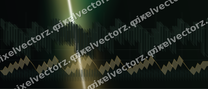 Glowing neon chart background in green and amber