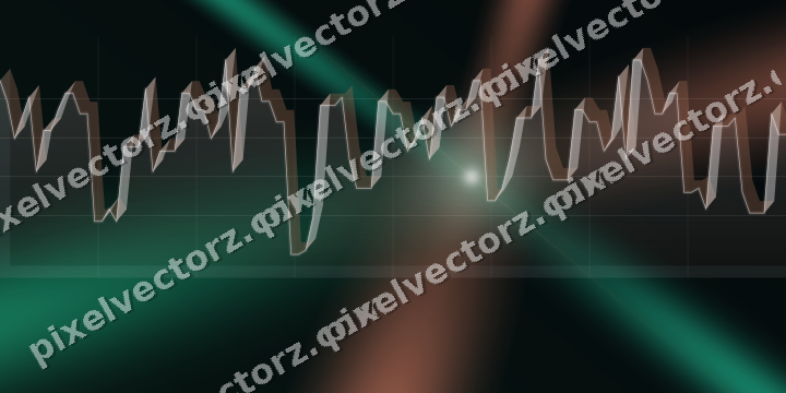 Glowing neon chart background in green and orange