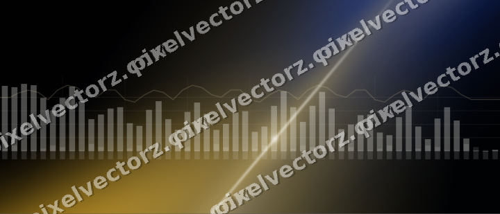 Glowing neon chart background in amber and blue