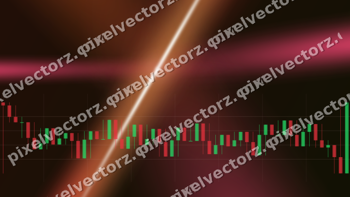 Glowing neon chart background in red and orange