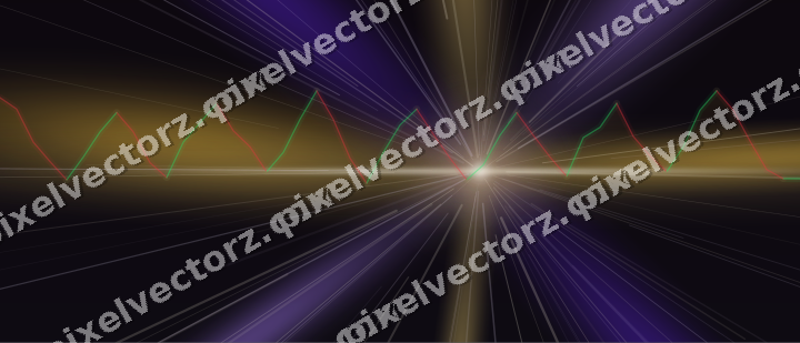 Glowing neon chart background in amber and purple