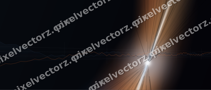 Glowing neon chart background in blue and orange