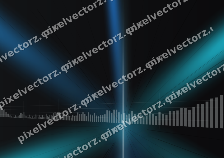 Glowing neon chart background in blue and teal
