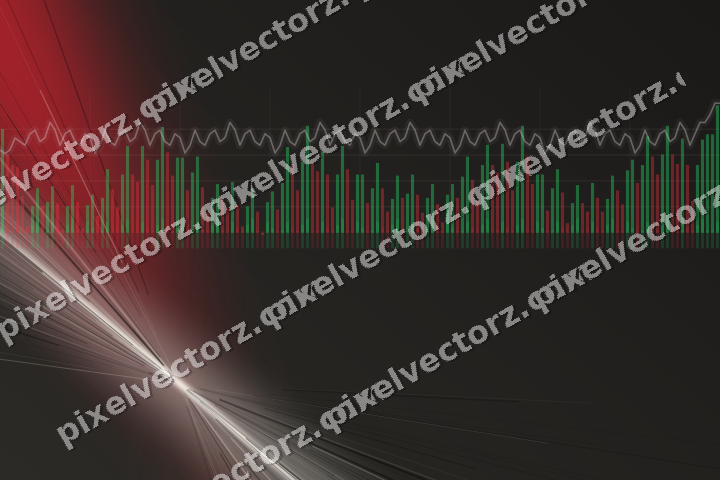 Glowing neon chart background in red and pale amber