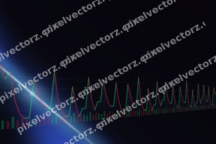 Glowing neon chart background in blue and cyan