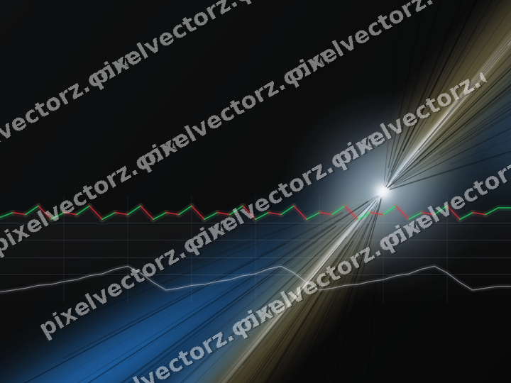 Glowing neon chart background in blue and amber