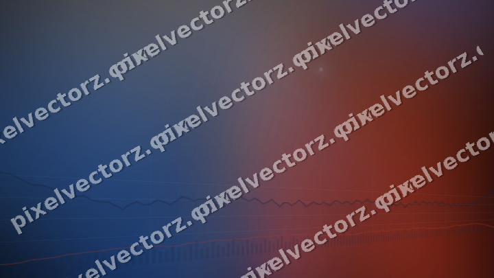 Glowing neon chart background in blue and red