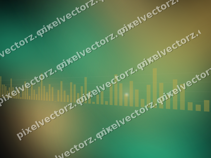 Glowing neon chart background in amber and green