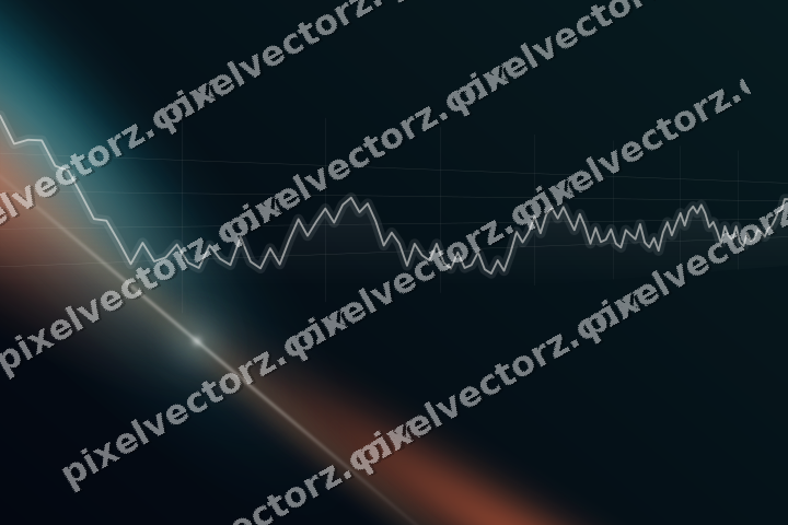 Glowing neon chart background in teal and orange
