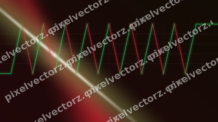 Glowing neon chart background in red and green