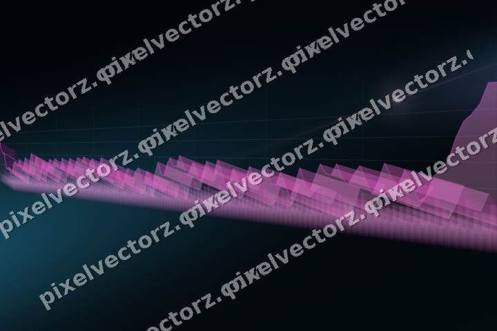 Glowing neon chart background in magenta and purple
