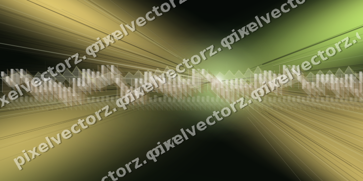 Glowing neon chart background in lime and yellow
