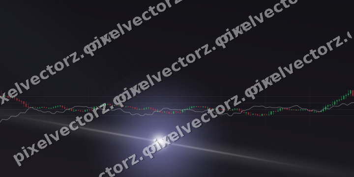 Glowing neon chart background in purple and lime