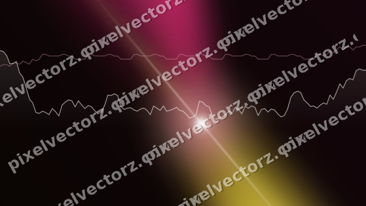 Glowing neon chart background in pink and yellow