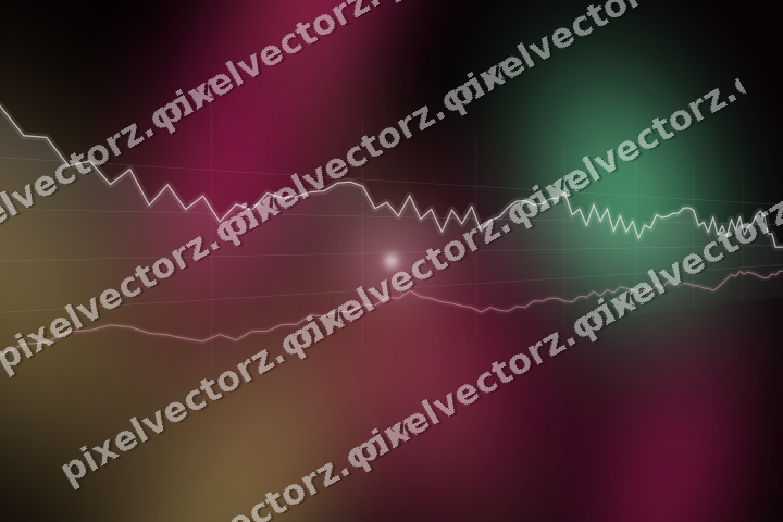 Glowing neon chart background in pink and green