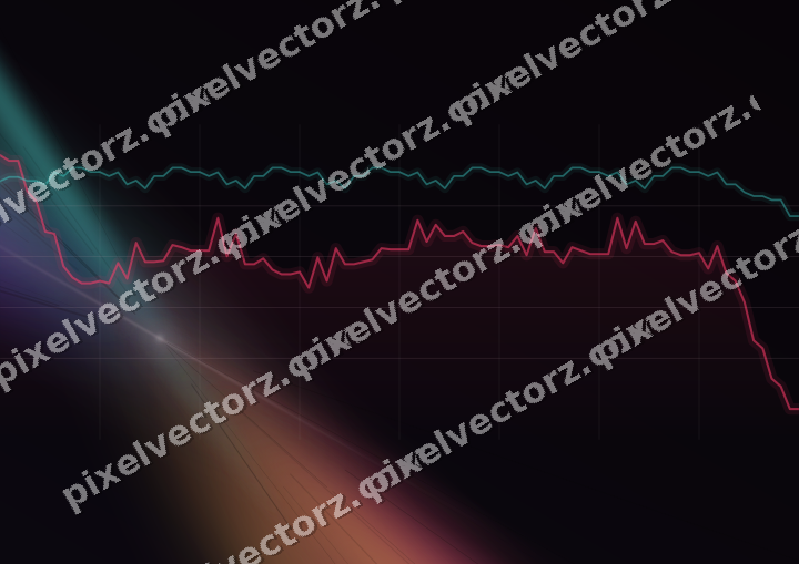 Glowing neon chart background in pink and amber