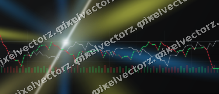 Glowing neon chart background in blue and yellow