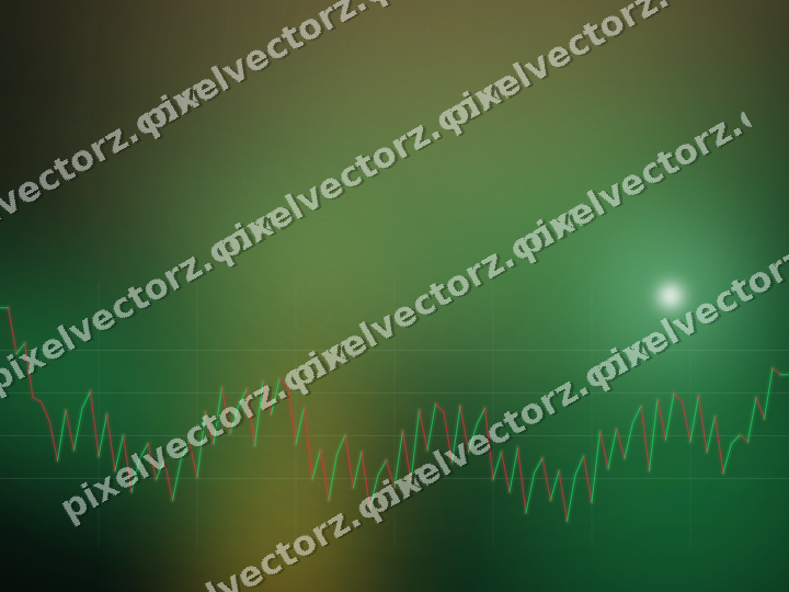 Glowing neon chart background in green and amber