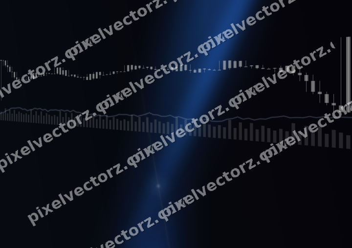 Glowing neon chart background in blue and amber