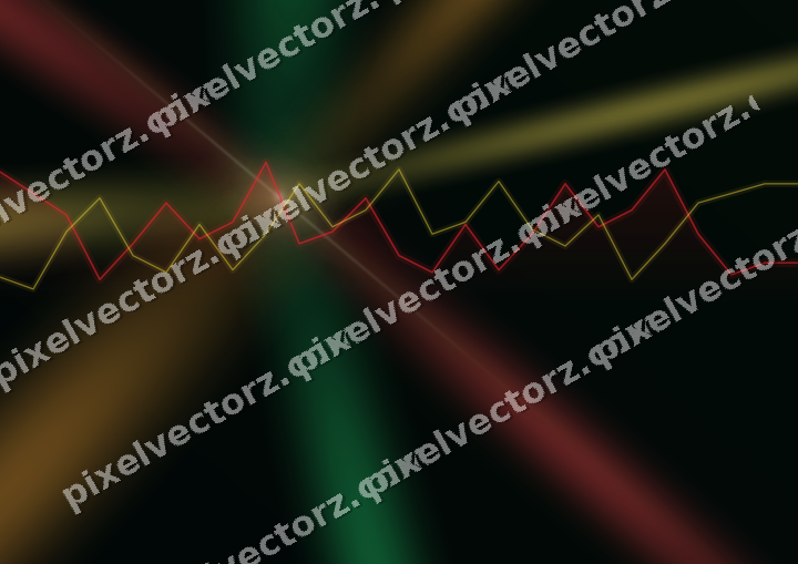 Glowing neon chart background in red and orange