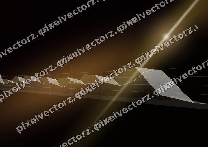 Glowing neon chart background in orange and amber