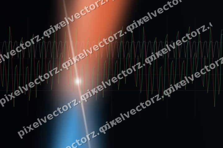 Glowing neon chart background in orange and cyan