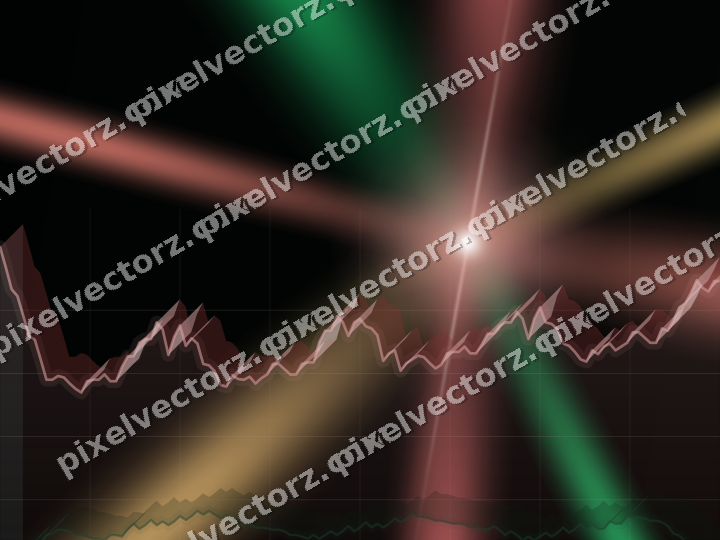 Glowing neon chart background in red and green
